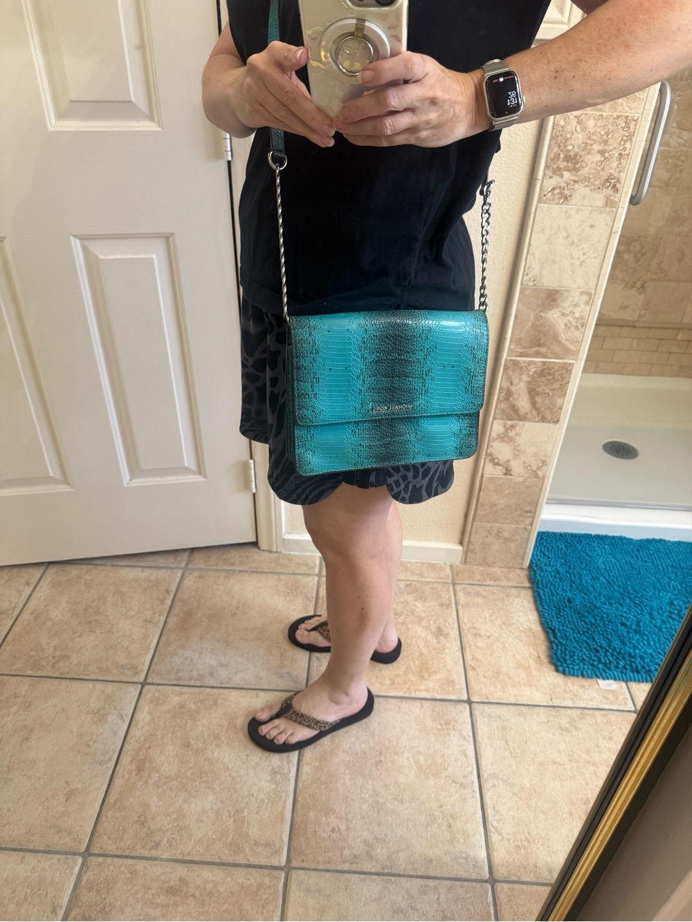 Michael kors teal leather crossbody bag - Picture 7 of 7